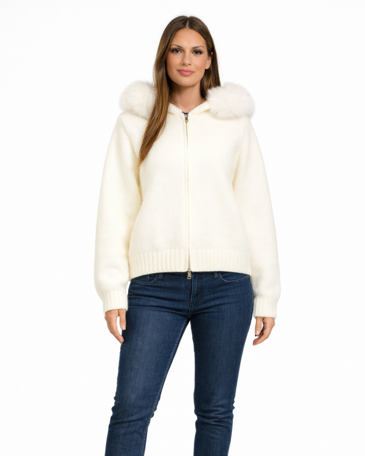 Chaqueta Laureen para mujer con capucha – cremallera frontal, puños acanalados, estilo casual urbano