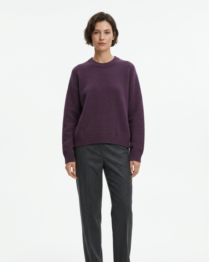 Eloise Maglione Donna Girocollo – Miękki sweter zimowy, elegancki prosty krój