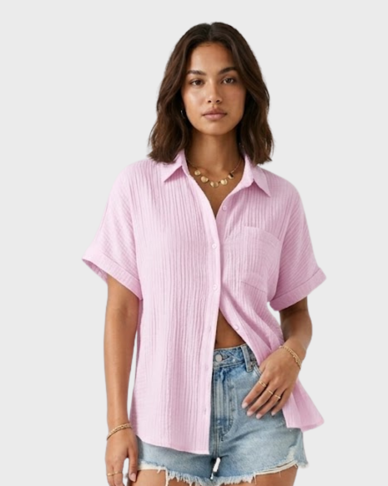 Jasmine Polo Donna Elegante – Maglia a Maniche Corte con Colletto Classico e Tasca