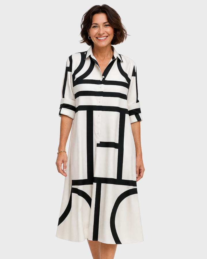 Vestido Midi Alessia para Mujer – Corte Fluido, Elegancia Minimalista y Estilo Versátil