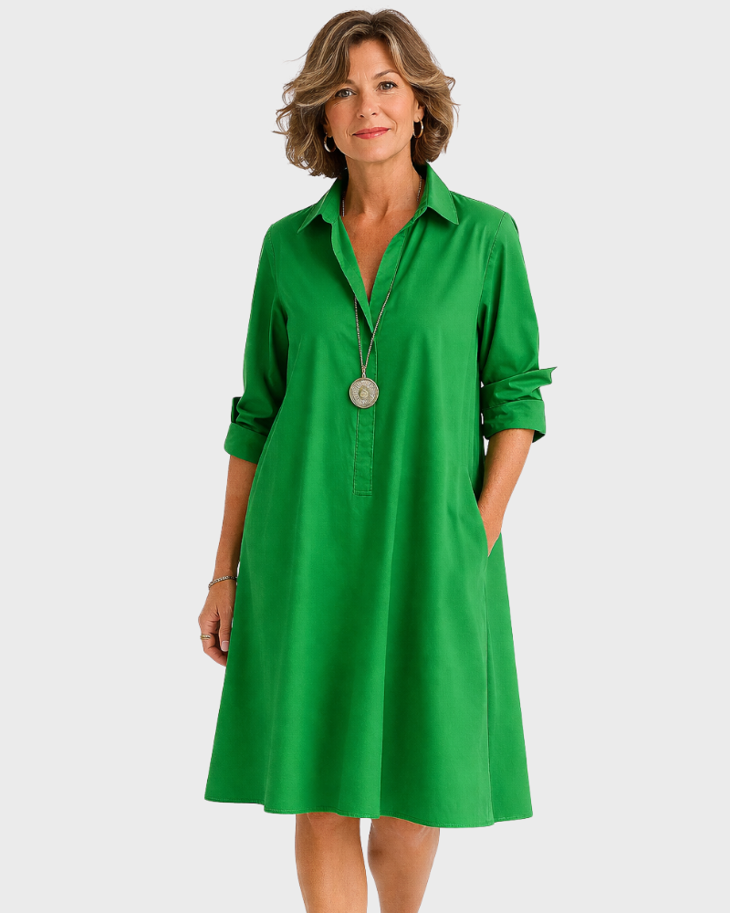 Edna Midi Šaty Dámske – Moderná Elegancia, Plynulý Strih & Vkusný Minimalistický Štýl