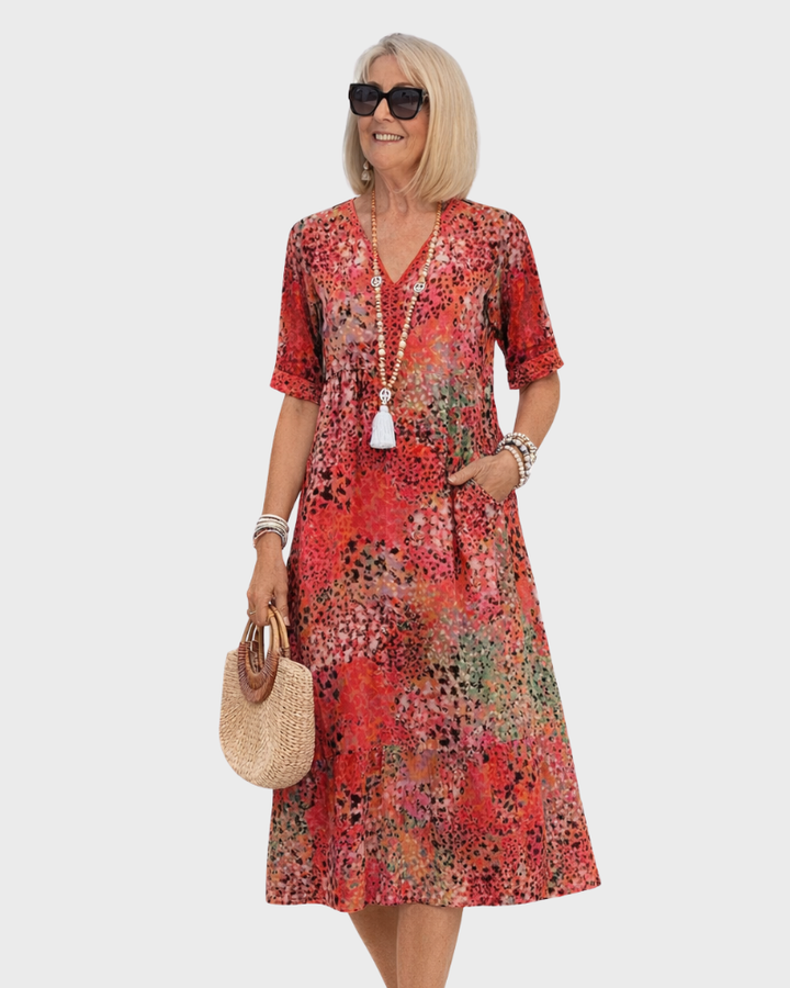 Sarah Abito Donna Floreale Casual – Ľahké elegantné šaty s voľným strihom