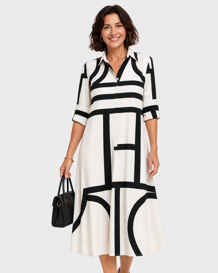 Vestido Midi Alessia para Mujer – Corte Fluido, Elegancia Minimalista y Estilo Versátil