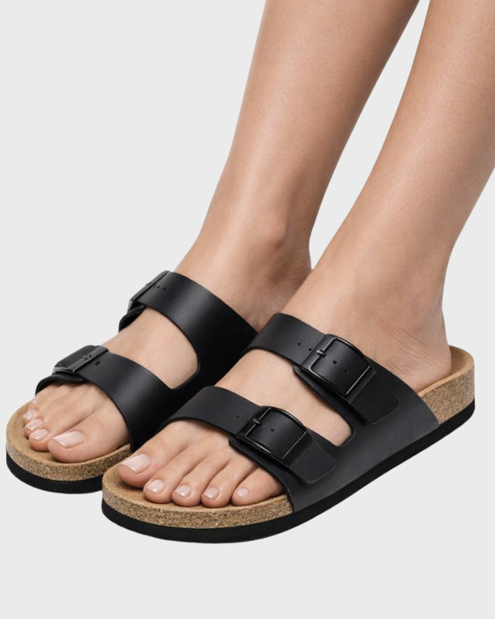 Violet Sandaler Dame Arizona – Tøfler med Dobbel Rem og Komfortsåle