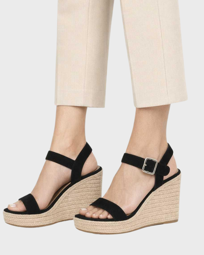 Valeria Sandales Femme – Compensées Hautes, Bout Ouvert & Espadrilles à Plateforme d'Été