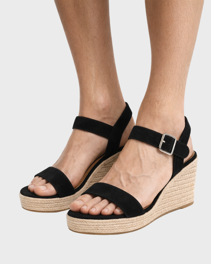 Valeria Sandales Femme – Compensées Hautes, Bout Ouvert & Espadrilles à Plateforme d'Été