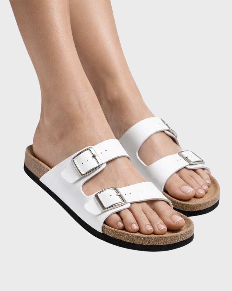 Violet Sandaler Dame Arizona – Tøfler med Dobbel Rem og Komfortsåle