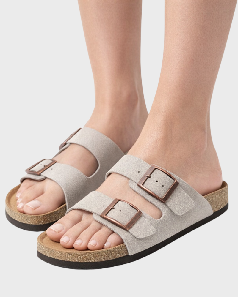 Violet Sandaler Dame Arizona – Tøfler med Dobbel Rem og Komfortsåle