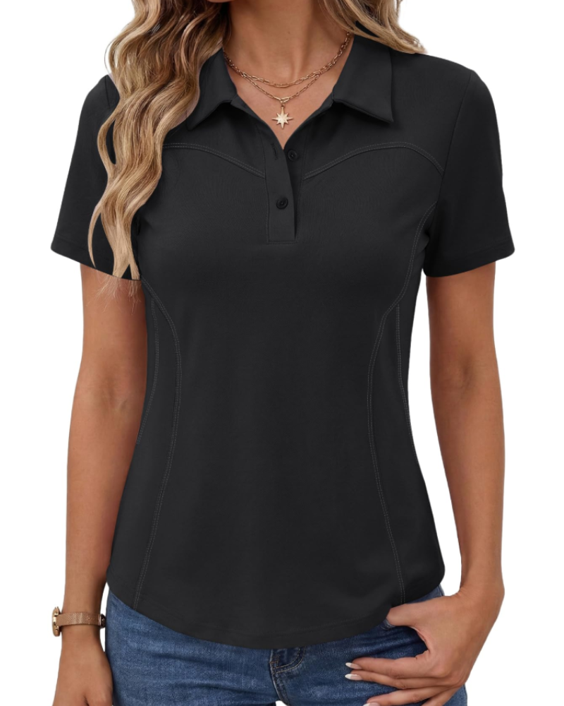 Elaya Damen Polo Sportlich – Atmungsaktives Baumwollshirt, Kurzarm, Golf & Freizeit