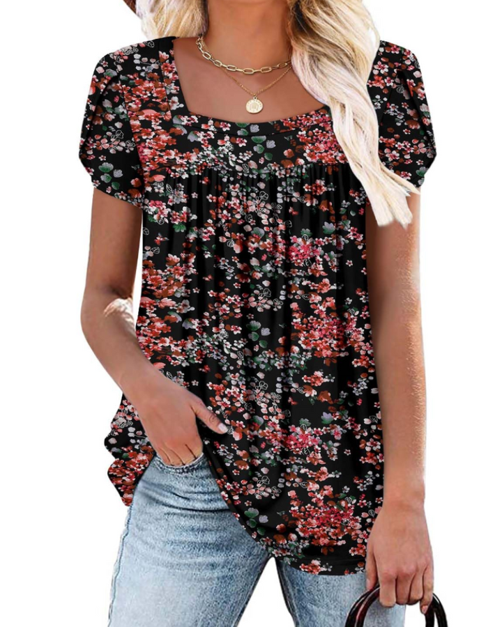 Velina Tunica Donna – Scollo Quadrato, Loose Fit & Blusa Casual per Leggings