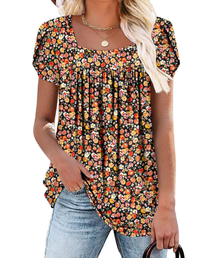 Velina Tunica Donna – Scollo Quadrato, Loose Fit & Blusa Casual per Leggings