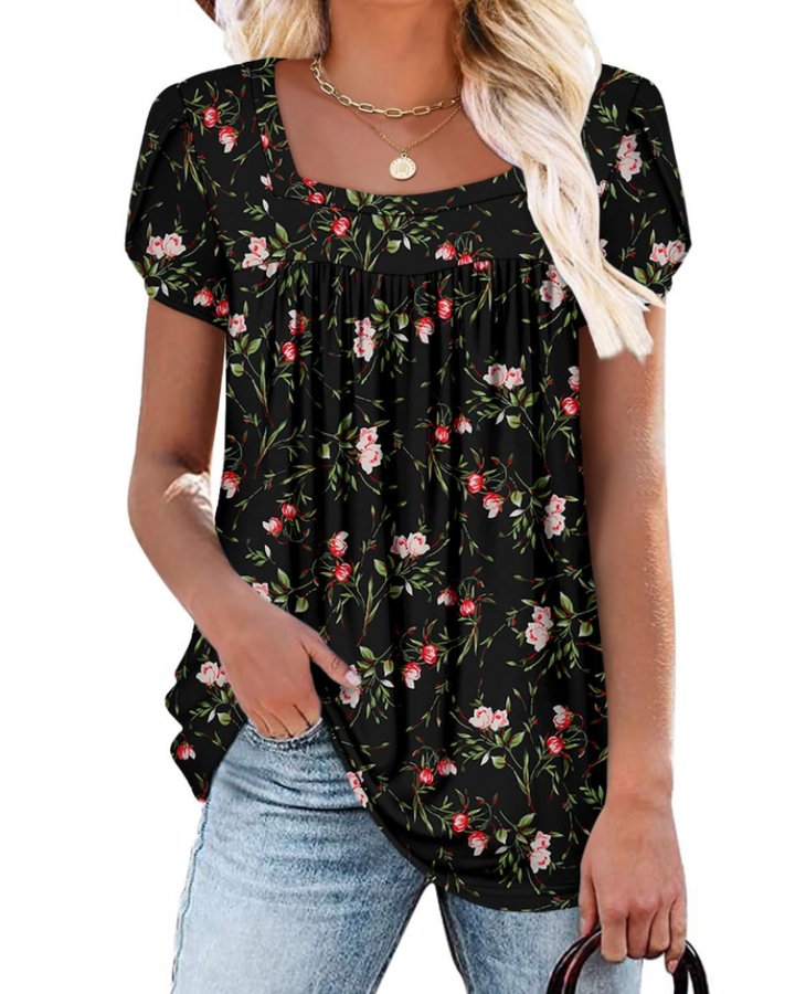 Velina Tunica Donna – Scollo Quadrato, Loose Fit & Blusa Casual per Leggings