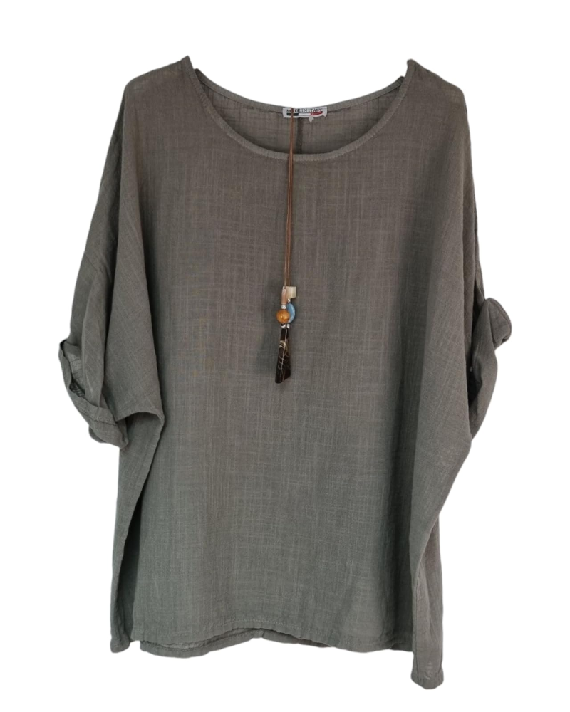 Amora Dámska Blúzka – 100 % Bavlna, Štýl Lagenlook & Letný Oversize Casual Top