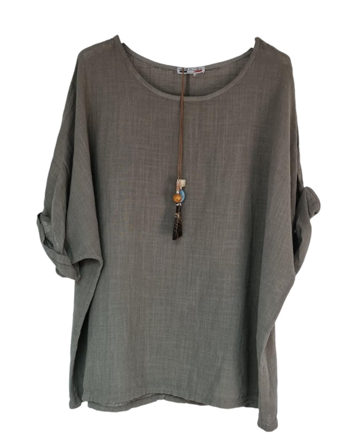 Amora Dámska Blúzka – 100 % Bavlna, Štýl Lagenlook & Letný Oversize Casual Top