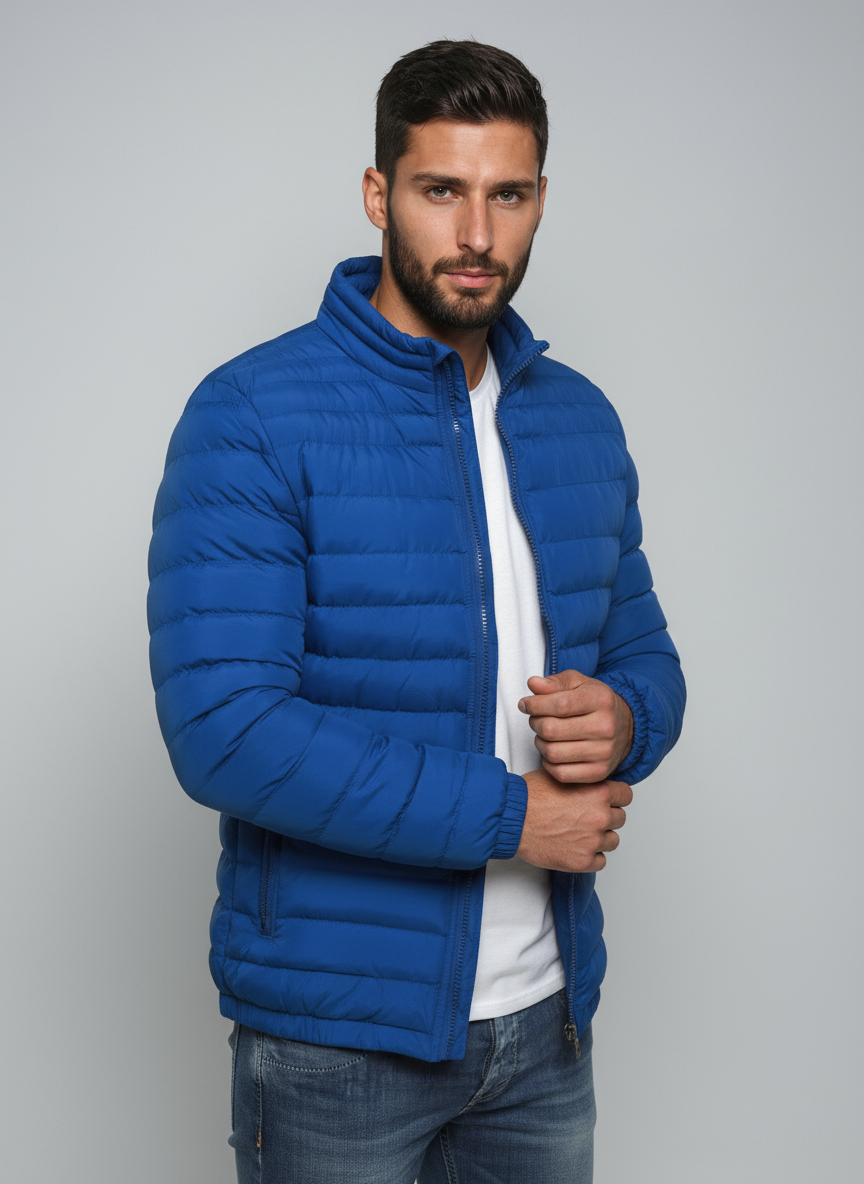 Randy Giacca Puffer Hombre – Chaqueta Acolchada Ligera con Cuello Alto y Bolsillos con Cremallera