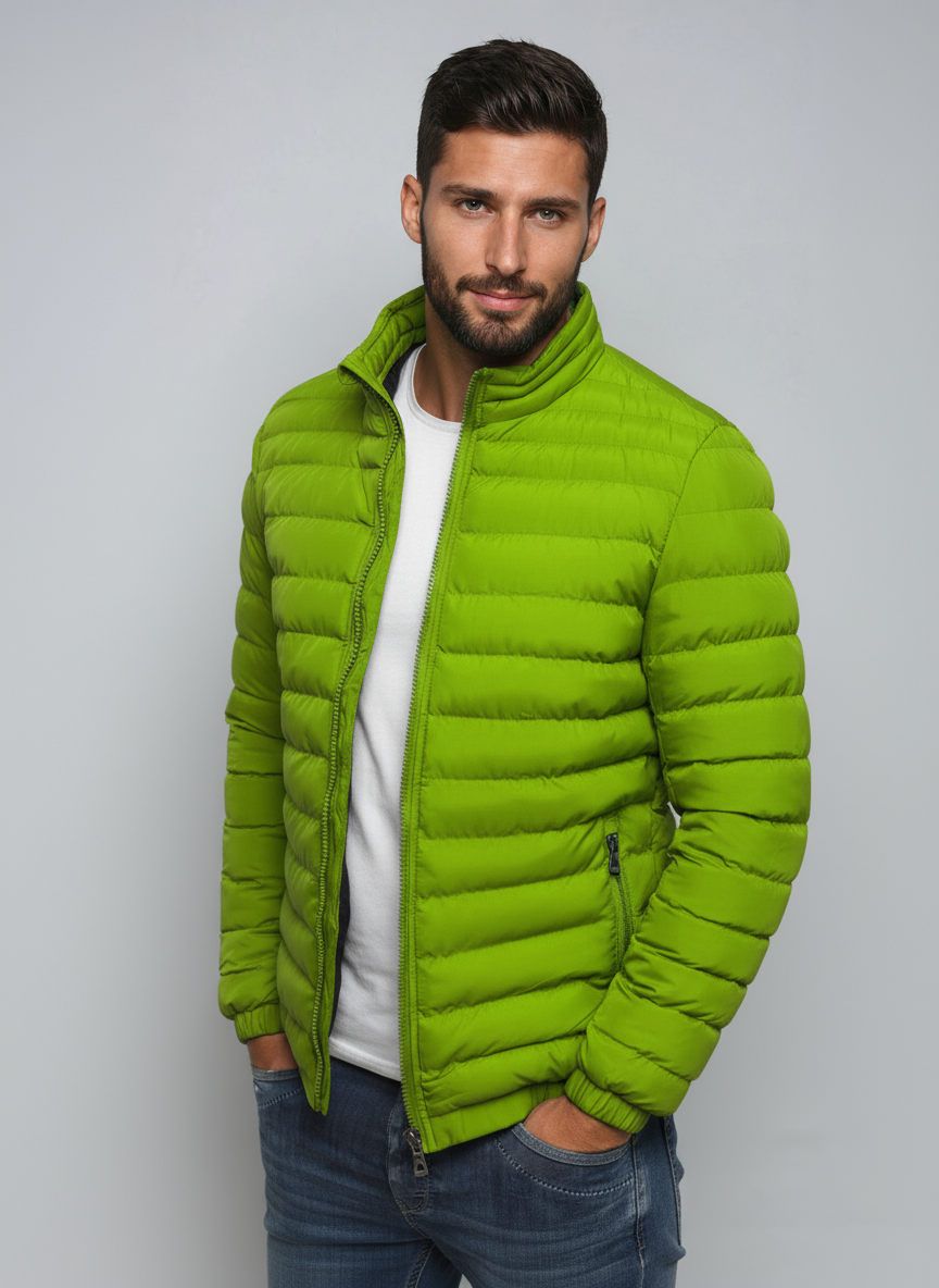 Randy Giacca Puffer Hombre – Chaqueta Acolchada Ligera con Cuello Alto y Bolsillos con Cremallera
