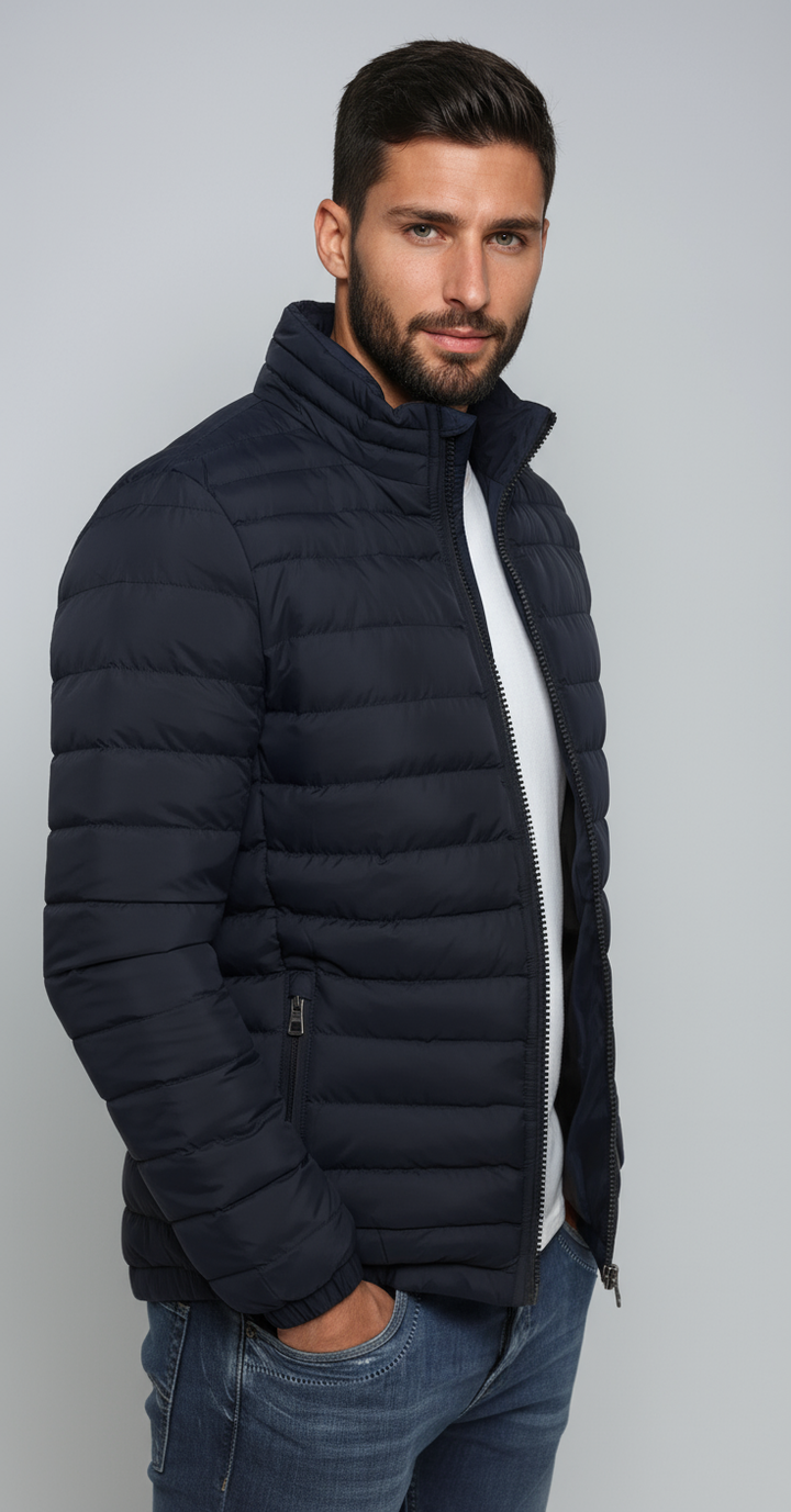 Randy Giacca Puffer Hombre – Chaqueta Acolchada Ligera con Cuello Alto y Bolsillos con Cremallera