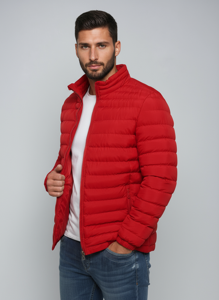 Randy Giacca Puffer Hombre – Chaqueta Acolchada Ligera con Cuello Alto y Bolsillos con Cremallera