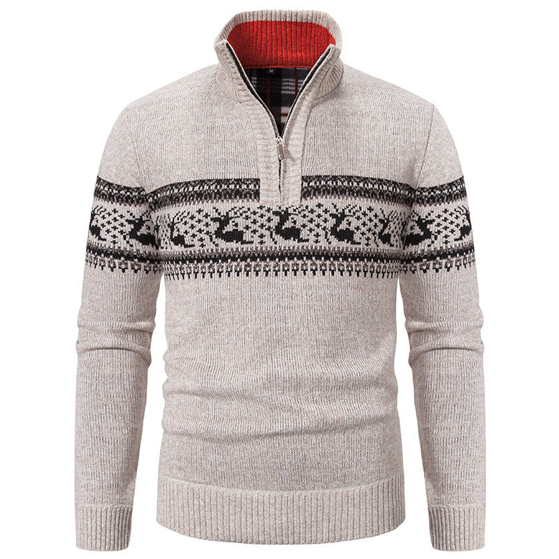 Samson Maglione Natalizio Uomo Half Zip – Tricot Caldo, Collo Alto & Vestibilità Confortevole