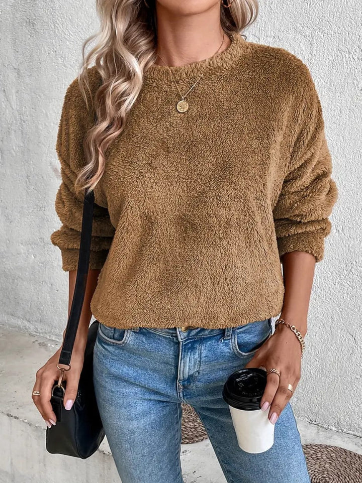 Vivian Maglione Fleece Dame – Myk og Varm Genser med Romslig Passform og Casual Stil