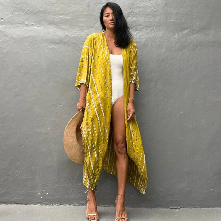 Női tie-dye mintás kimono takaró