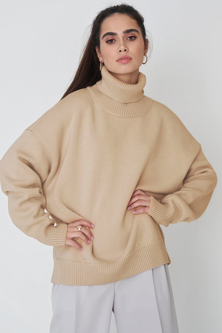 Marian Maglione Donna Oversize z Wysokim Kołnierzem – Miękki Sweter Zimowy o Luźnym Kroju