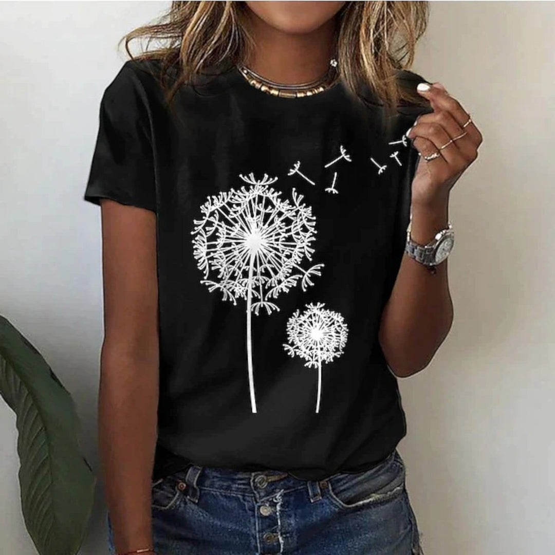 Amandine | Komfortabel dame T-shirt med rund hals | Kortærmet