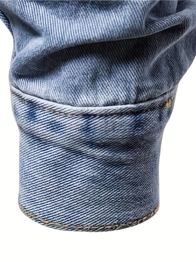 Bodhi Kurtka Męska z Denimu – Dopasowana Kurtka Jeansowa z Elastanem i Zapięciem na Guziki