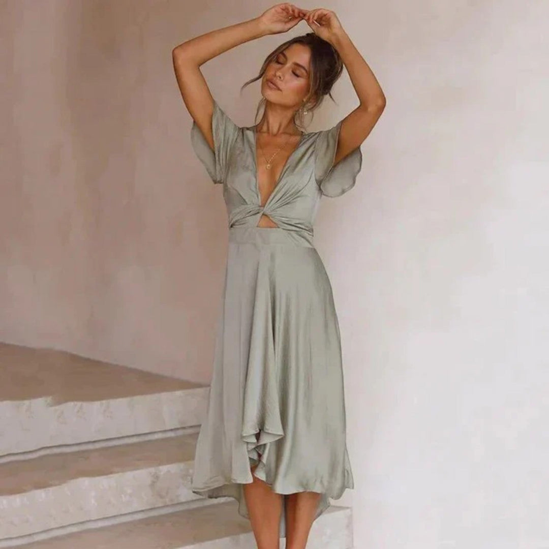 Claire | Abito Estivo Con Parte Superiore Intrecciata Per Donna | Manica Corta