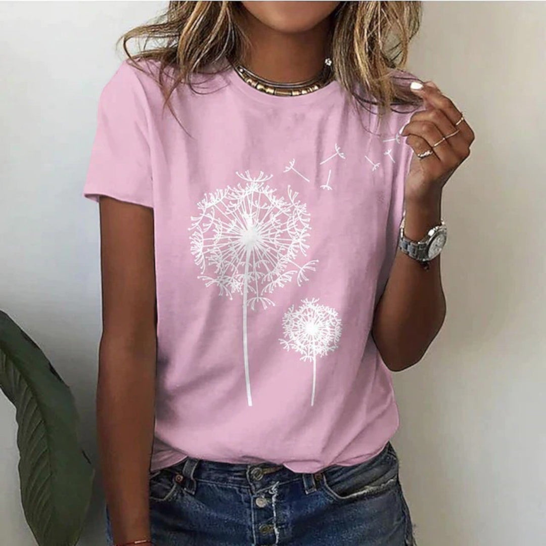 Amandine | Komfortabel dame T-shirt med rund hals | Kortærmet