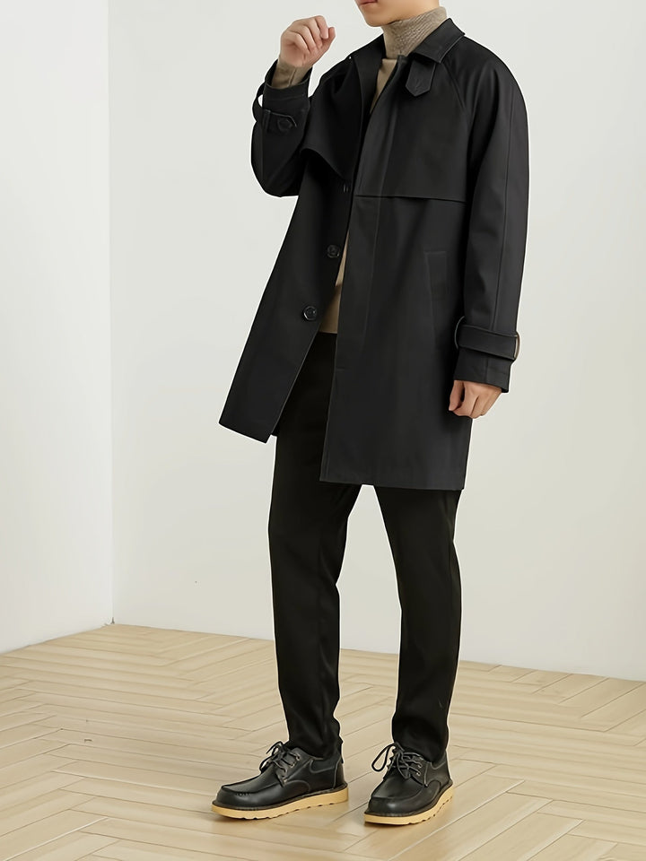 Henry Trenčkot Pánský Klasický – Elegantní Dlouhý Kabát Regular Fit z Bavlněné Směsi