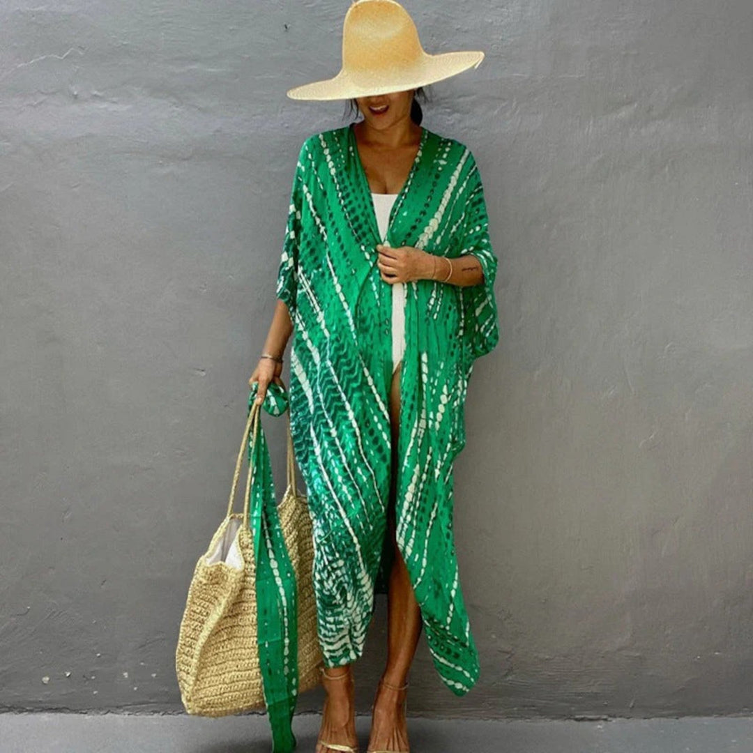 Női tie-dye mintás kimono takaró