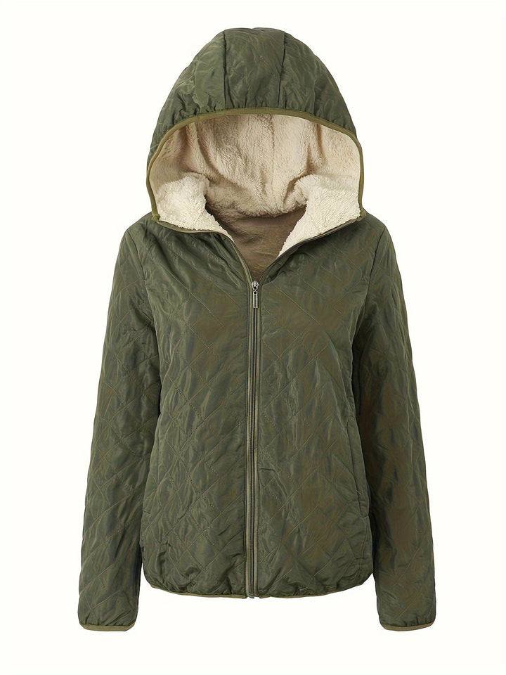 Solana Chaqueta Acolchada para Mujer – Abrigo Invernal con Capucha y Forro Suave