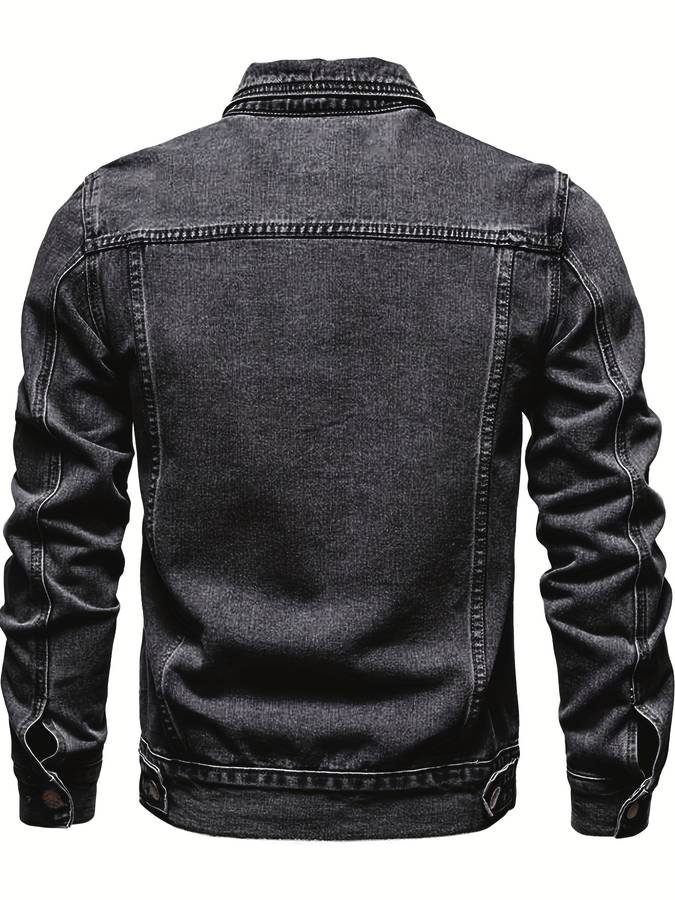 Bodhi Kurtka Męska z Denimu – Dopasowana Kurtka Jeansowa z Elastanem i Zapięciem na Guziki