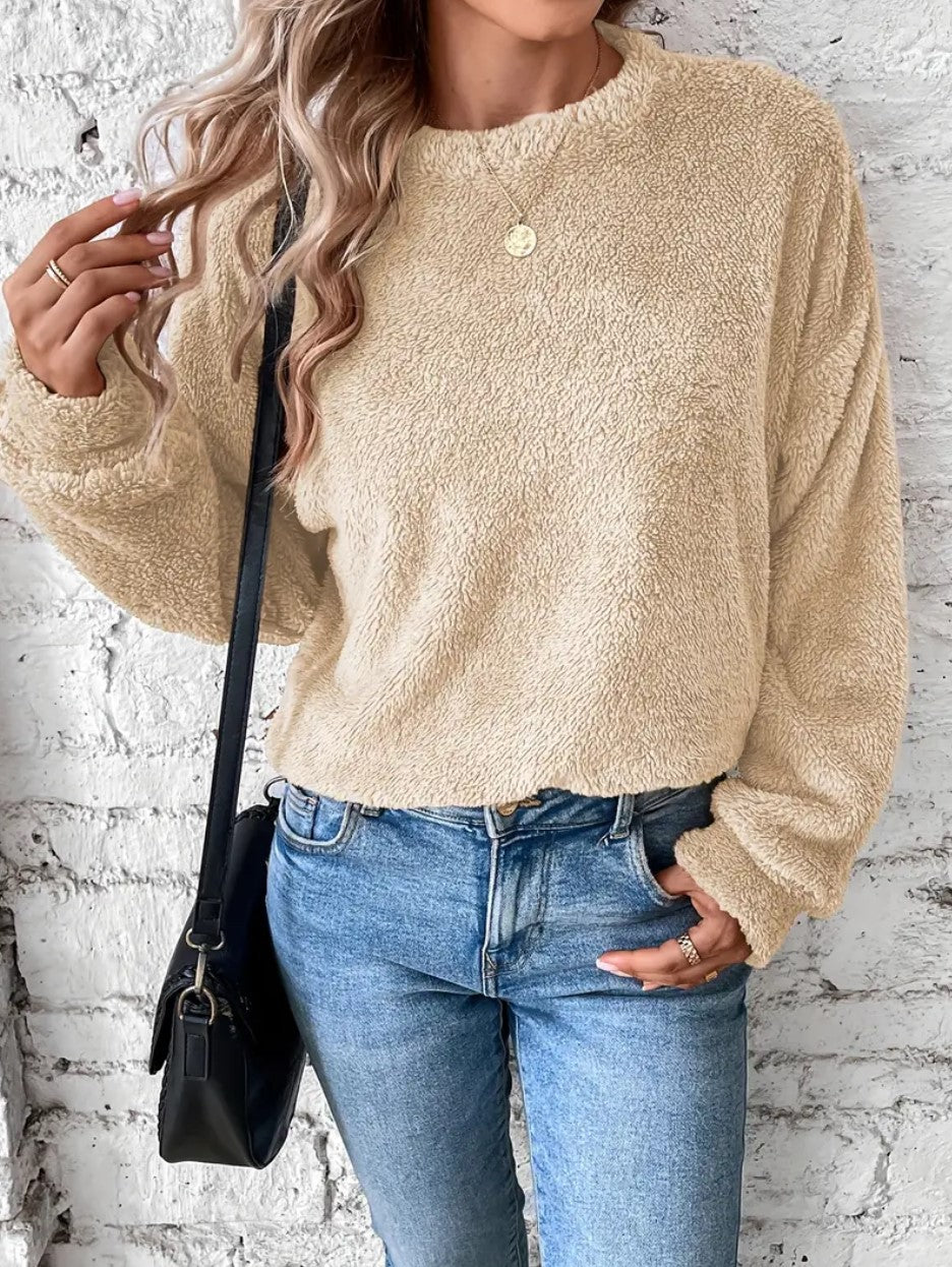 Vivian Maglione Fleece Dame – Myk og Varm Genser med Romslig Passform og Casual Stil
