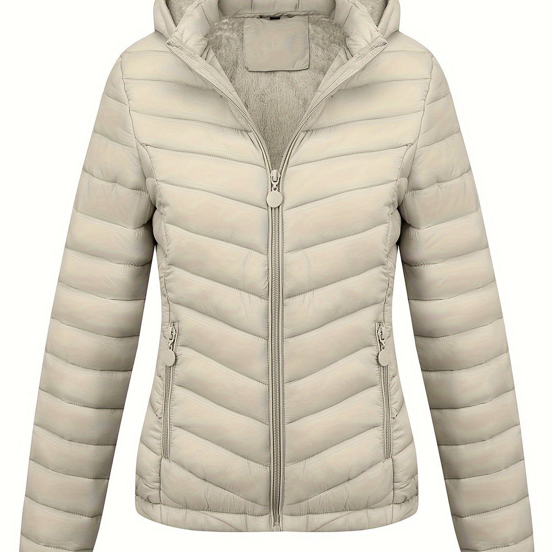Fien Giacca Trapuntata Donna – Cappotto Invernale con Motivo Chevron e Vestibilità Slim