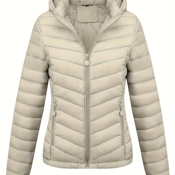 Fien Giacca Trapuntata Donna – Cappotto Invernale con Motivo Chevron e Vestibilità Slim
