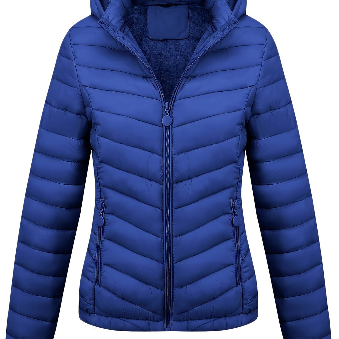 Fien Giacca Trapuntata Donna – Cappotto Invernale con Motivo Chevron e Vestibilità Slim