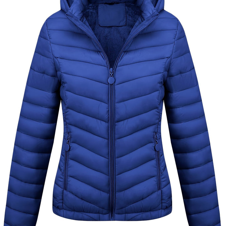 Fien Giacca Trapuntata Donna – Cappotto Invernale con Motivo Chevron e Vestibilità Slim
