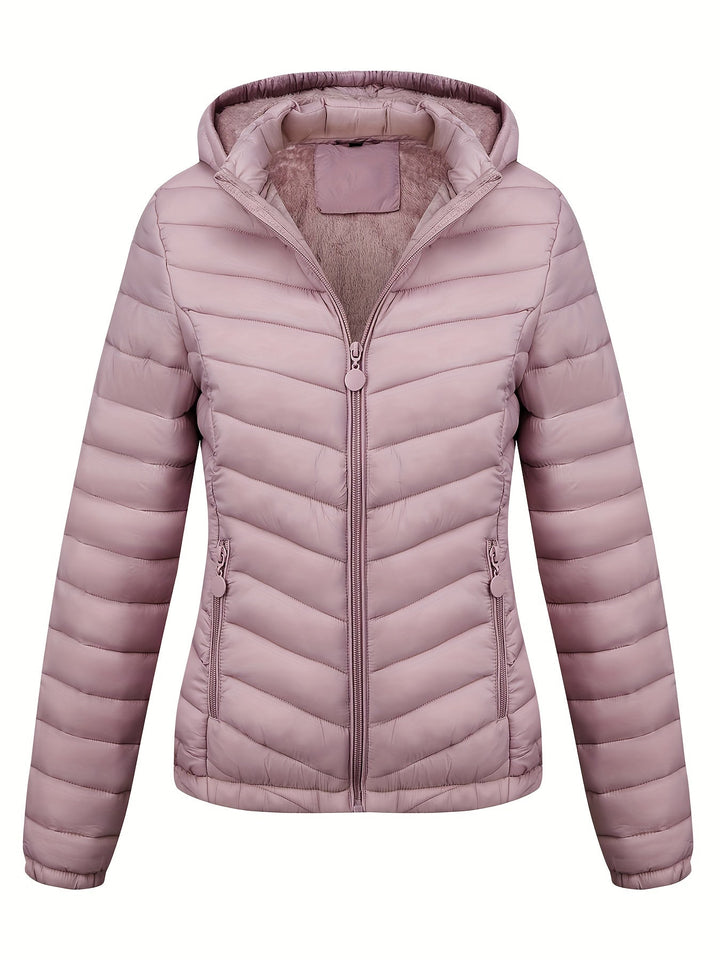 Fien Giacca Trapuntata Donna – Cappotto Invernale con Motivo Chevron e Vestibilità Slim