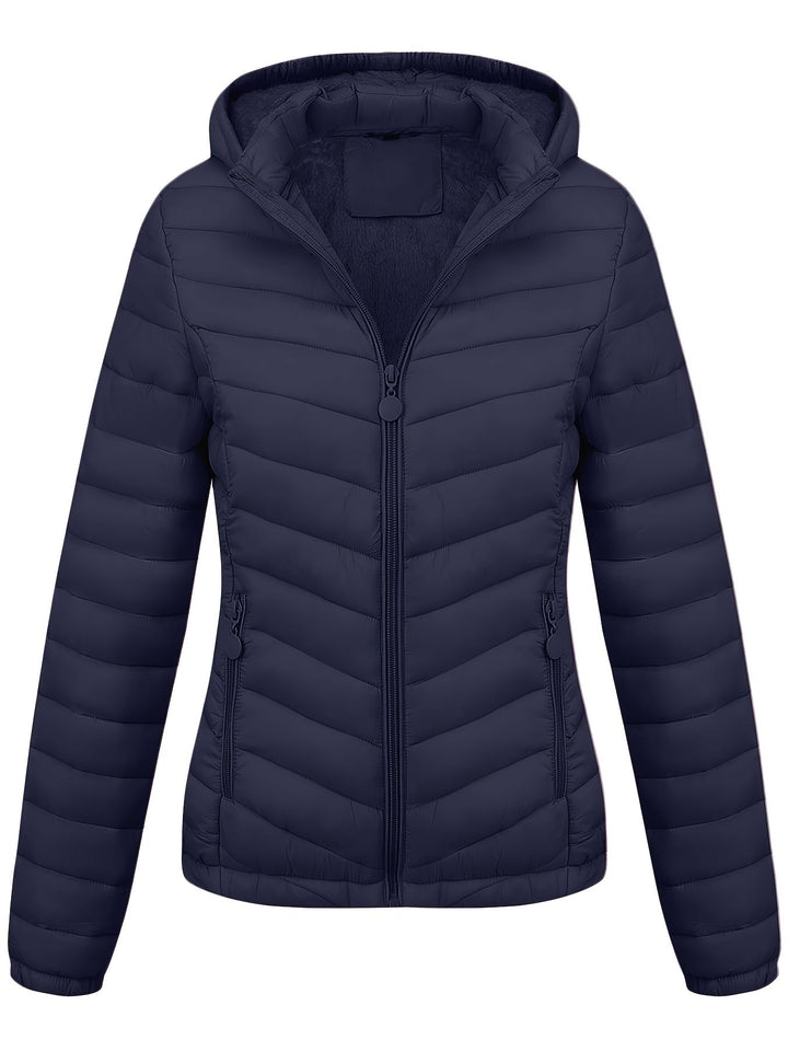 Fien Giacca Trapuntata Donna – Cappotto Invernale con Motivo Chevron e Vestibilità Slim