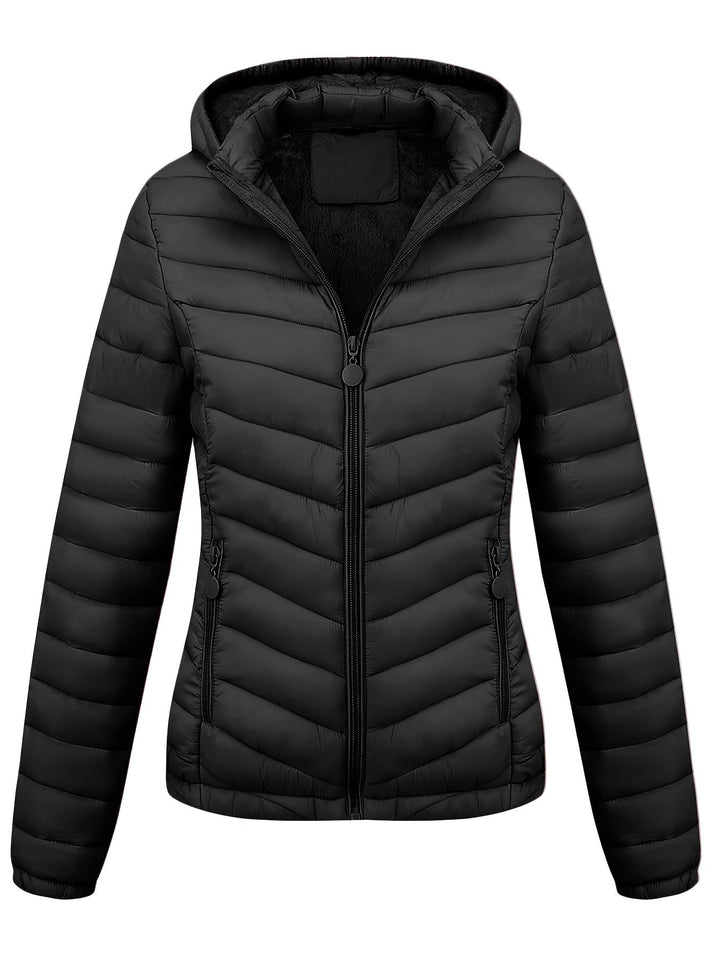 Fien Giacca Trapuntata Donna – Cappotto Invernale con Motivo Chevron e Vestibilità Slim