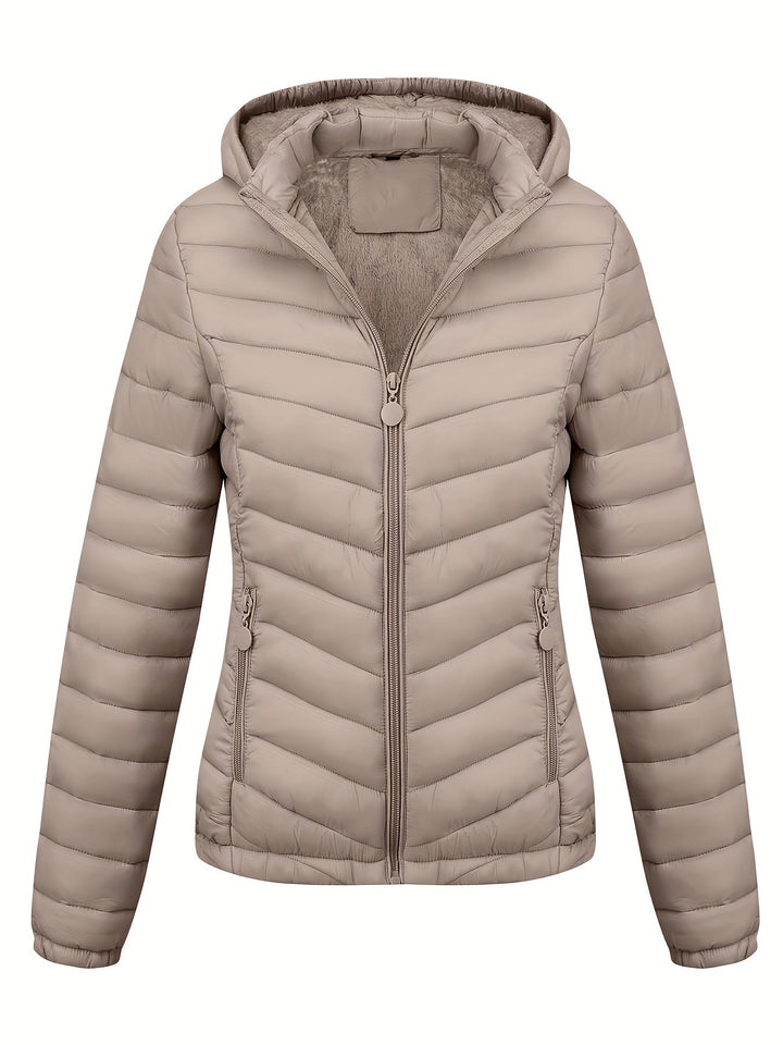 Fien Giacca Trapuntata Donna – Cappotto Invernale con Motivo Chevron e Vestibilità Slim