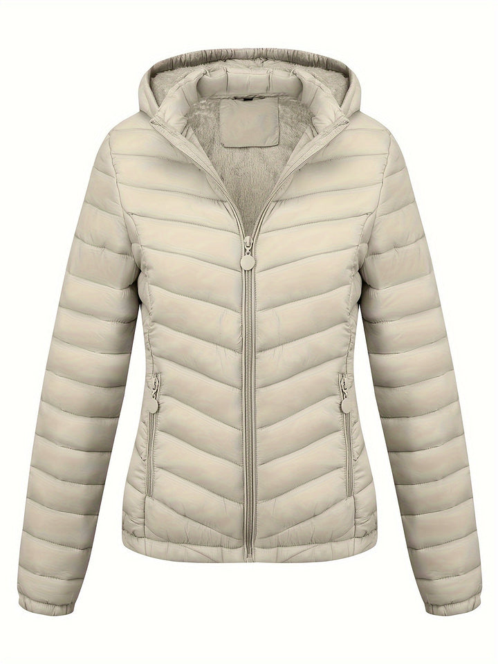 Fien Giacca Trapuntata Donna – Cappotto Invernale con Motivo Chevron e Vestibilità Slim