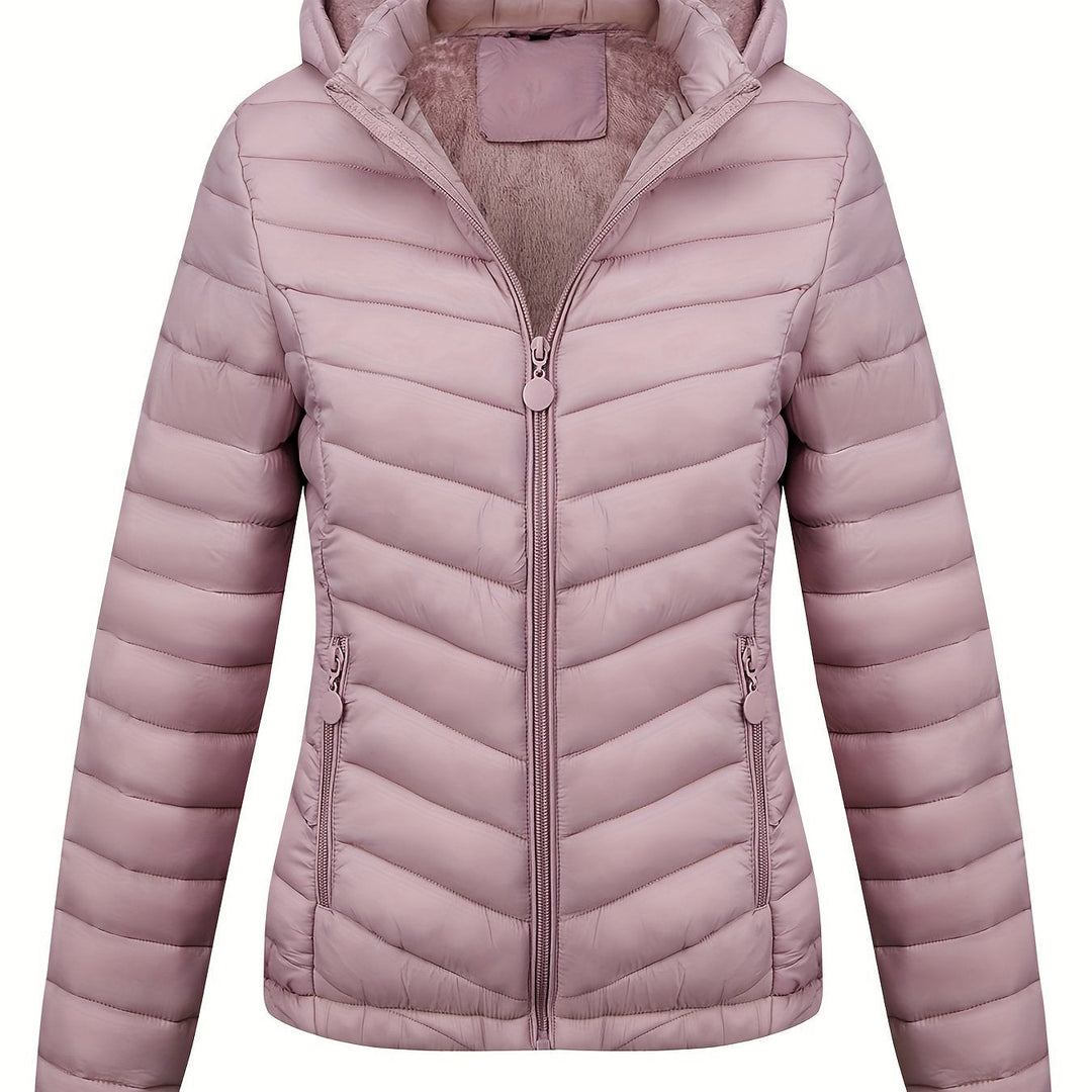 Fien Giacca Trapuntata Donna – Cappotto Invernale con Motivo Chevron e Vestibilità Slim