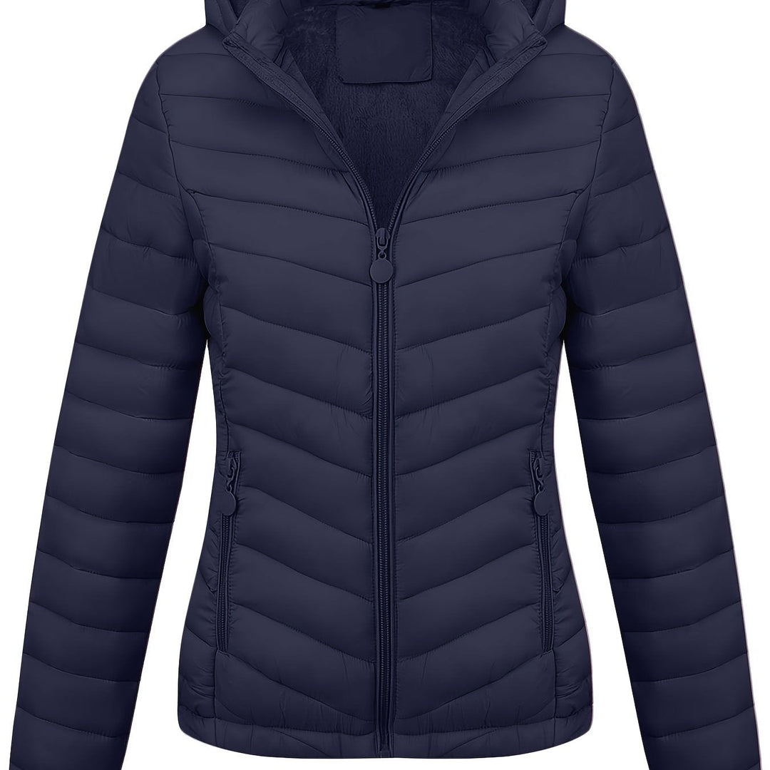 Fien Giacca Trapuntata Donna – Cappotto Invernale con Motivo Chevron e Vestibilità Slim