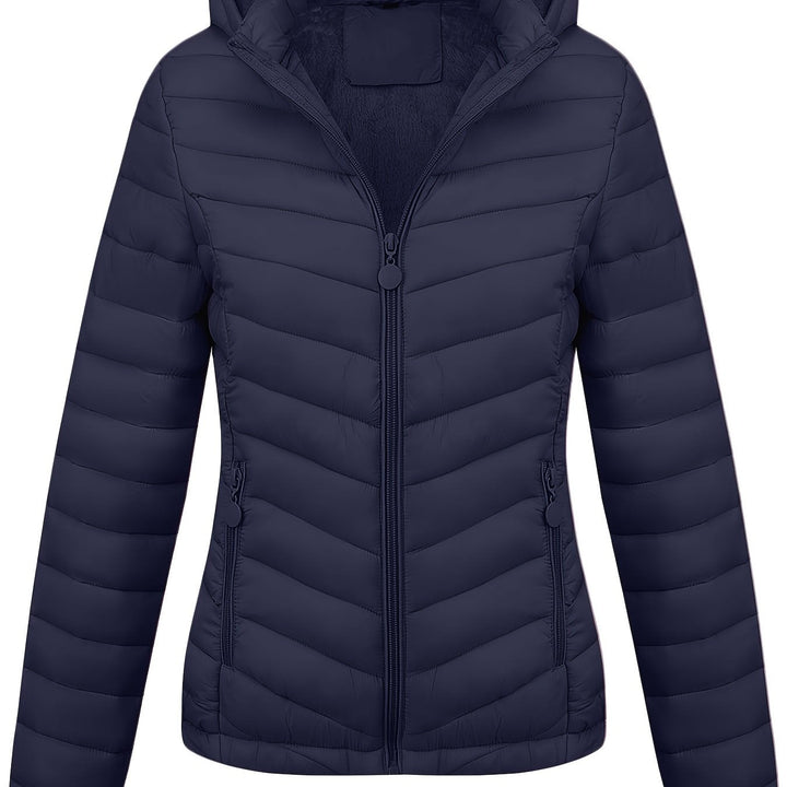 Fien Giacca Trapuntata Donna – Cappotto Invernale con Motivo Chevron e Vestibilità Slim