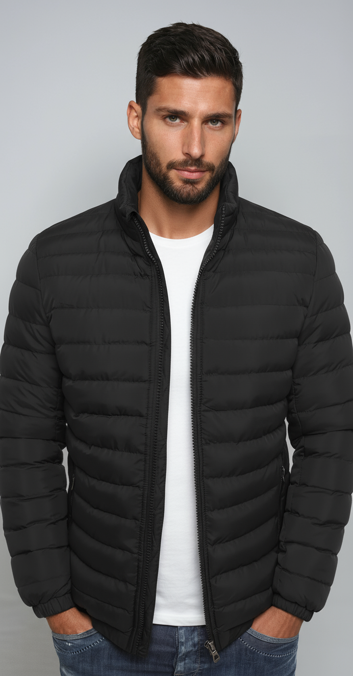 Randy Giacca Puffer Hombre – Chaqueta Acolchada Ligera con Cuello Alto y Bolsillos con Cremallera