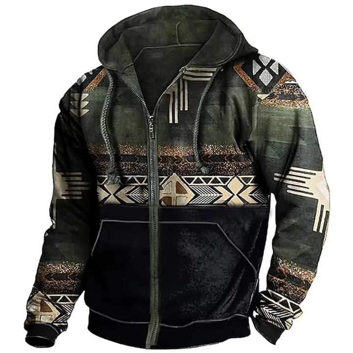 Leondro Men's Winter Jacket with Hood and Zip – Unique Design & Casual Comfort
