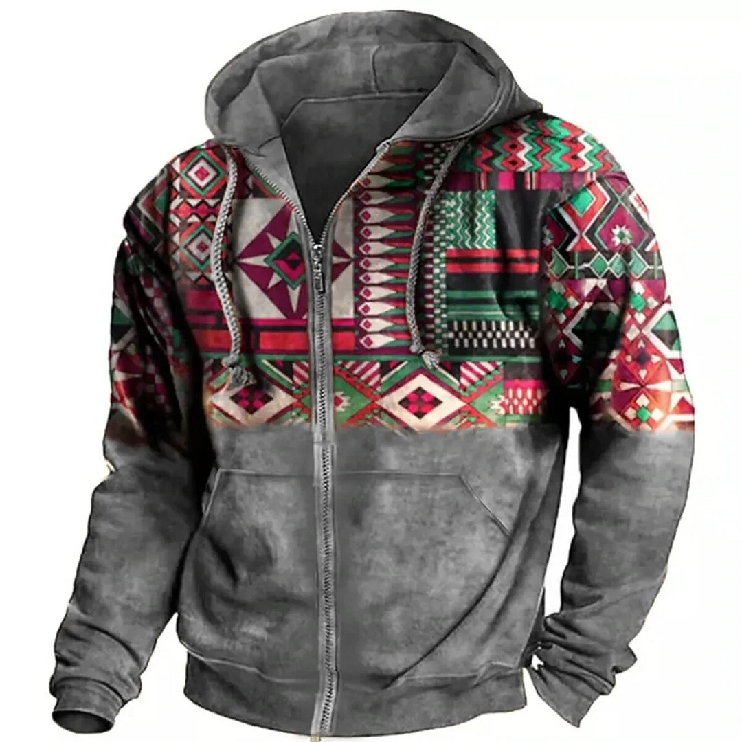 Leondro Men's Winter Jacket with Hood and Zip – Unique Design & Casual Comfort
